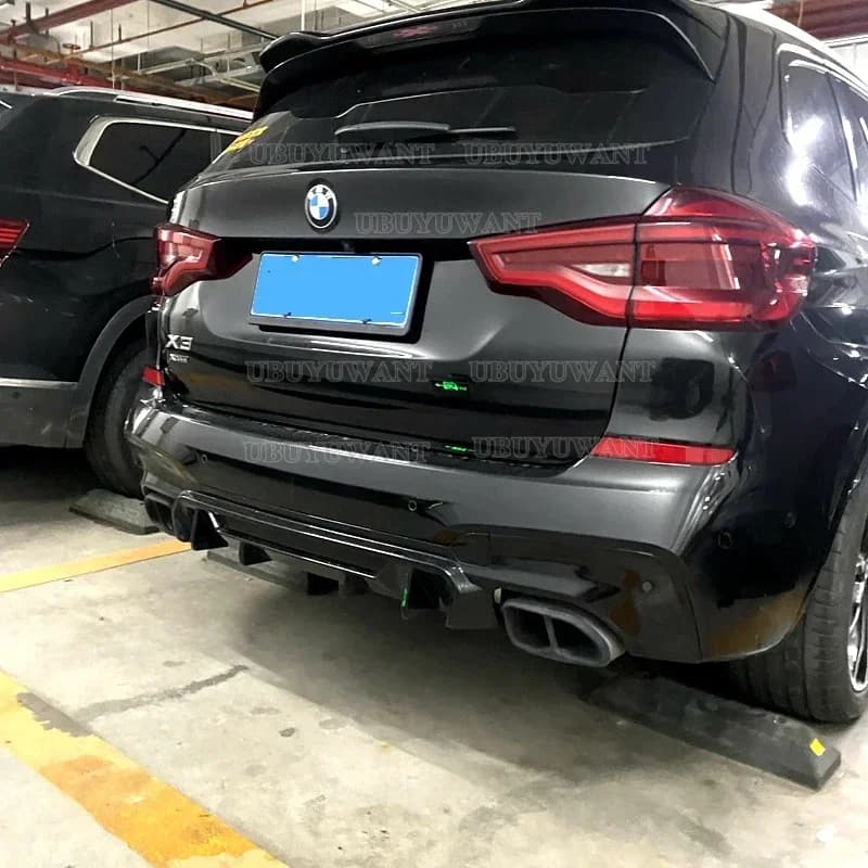 Rear Bumper Diffuser Lip For BMW G01 X3 M Sport 2019-2020 Glossy Black Car Lower Body Kit Exhaust Guard Splitter Spoiler Plate