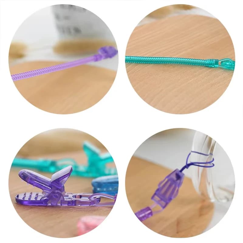 Catena per ciuccio universale anti-caduta con clip in plastica per vestiti