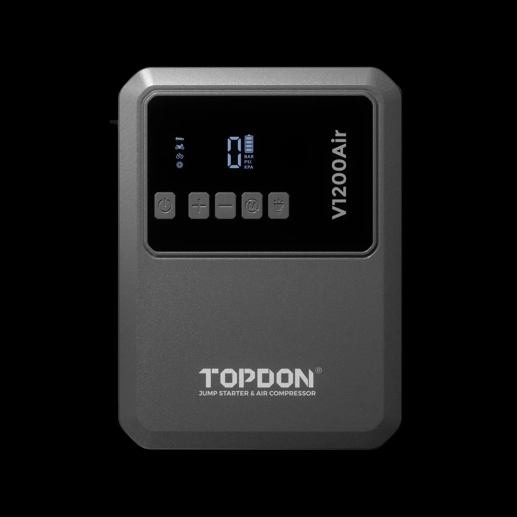 Avviatore di Emergenza TOPDON V1200 Air 12V con Compressore d'Aria Versatile, Avviatore Portatile per Auto con Compressore Integrato