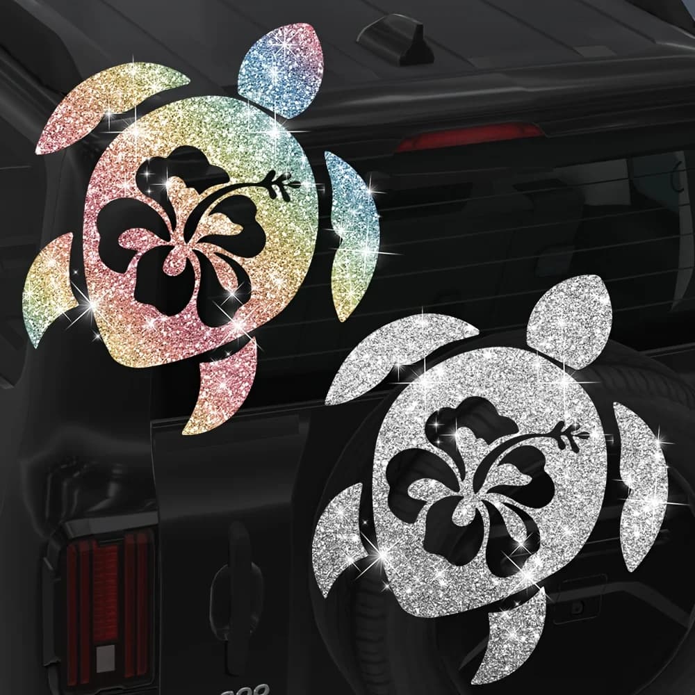 1PC Imitation Diamond Glitter Turtle Car Stickers Waterproof for Auto Window Refit Car Styling Funny Shiny Boat Vinyl Decals