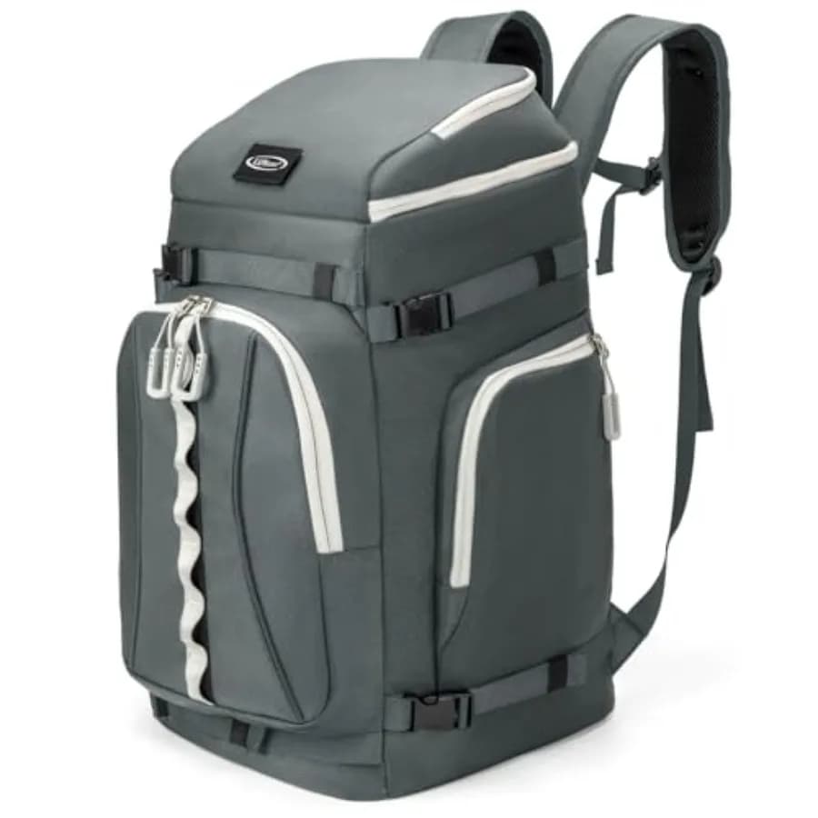 Borsa per Scarponi da Sci 65L Impermeabile, Zaino da Viaggio per Sci, Snowboard, Casco, Occhiali e Accessori