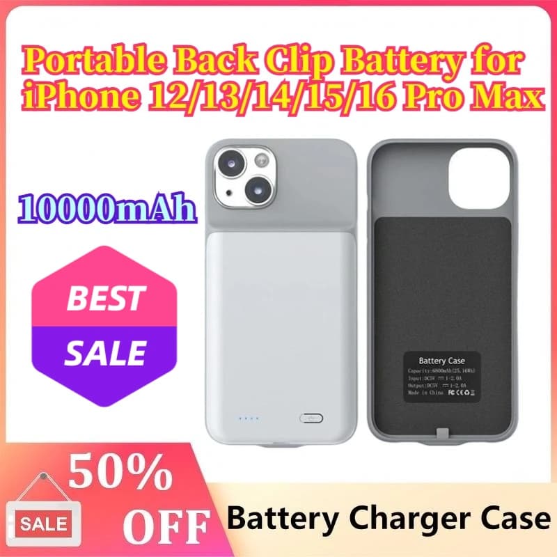 Custodie per caricabatteria da 10000 mAh per iPhone 11 12 13 14 15 16Plus Custodia di ricarica per batteria esterna ProMax