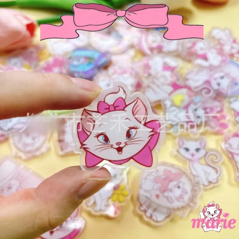 Patch in acrilico trasparente a doppio strato con personaggio anime dei cartoni animati Mikko Marie Cat, 2/4/6/8 cm, materiale fai da te per portachiavi e accessori gioiello