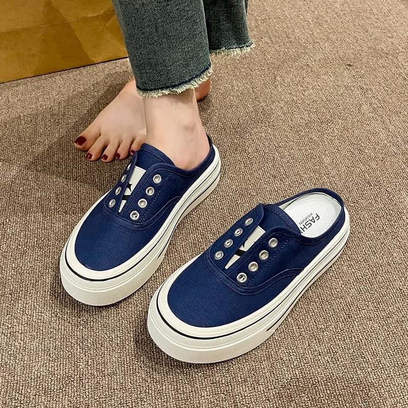 Scarpe Casual Comode in Tela Slip-on da Donna, Ciabatte con Suola Spessa Versatili per Adulti, Calzature Primaverili e Autunnali, Pantofole alla Moda