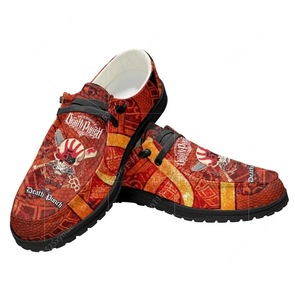 Five Finger Death Punch Band Casual Shoes Mens Womans Flat Shoe Breathable Outdoor Lightweight Footwear Couple Custom Made Shoe