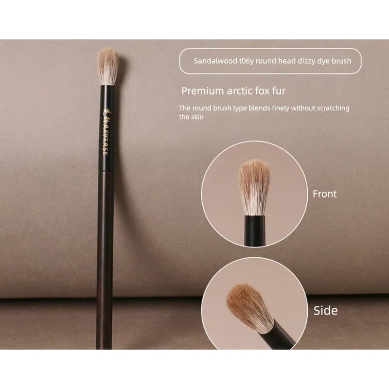 Reverse Age Sandalwood T06 Eyeshadow Snow Fox Hair Round Head Nose Shadow Detail Highlight Portable Blending Makeup Brush