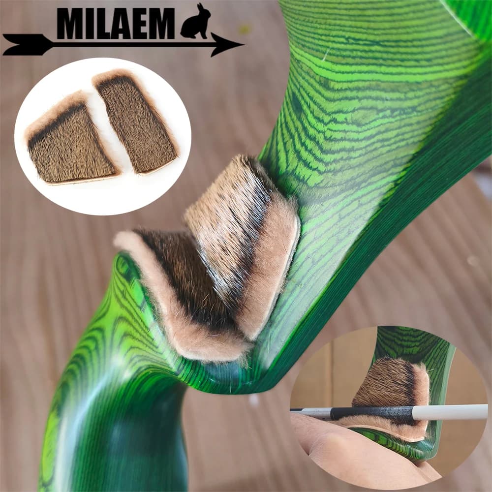 1/2/3pair Pelliccia Poggia Freccia Bastone Adesivo Poggia Freccia per la Mano Sinistra Destra Tiro con l'arco Tiro Tradizionale Arco Ricurvo Caccia Bersaglio