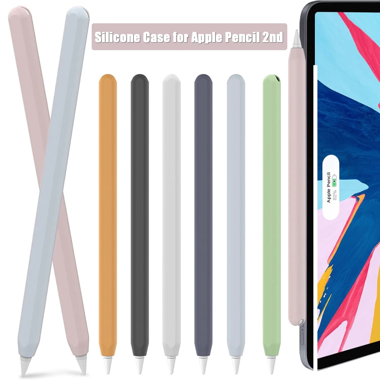 Custodia in silicone per Apple Pencil 2nd e Apple Pencil Pro Custodia protettiva in pelle ultra sottile Ricarica magnetica e doppio rubinetto