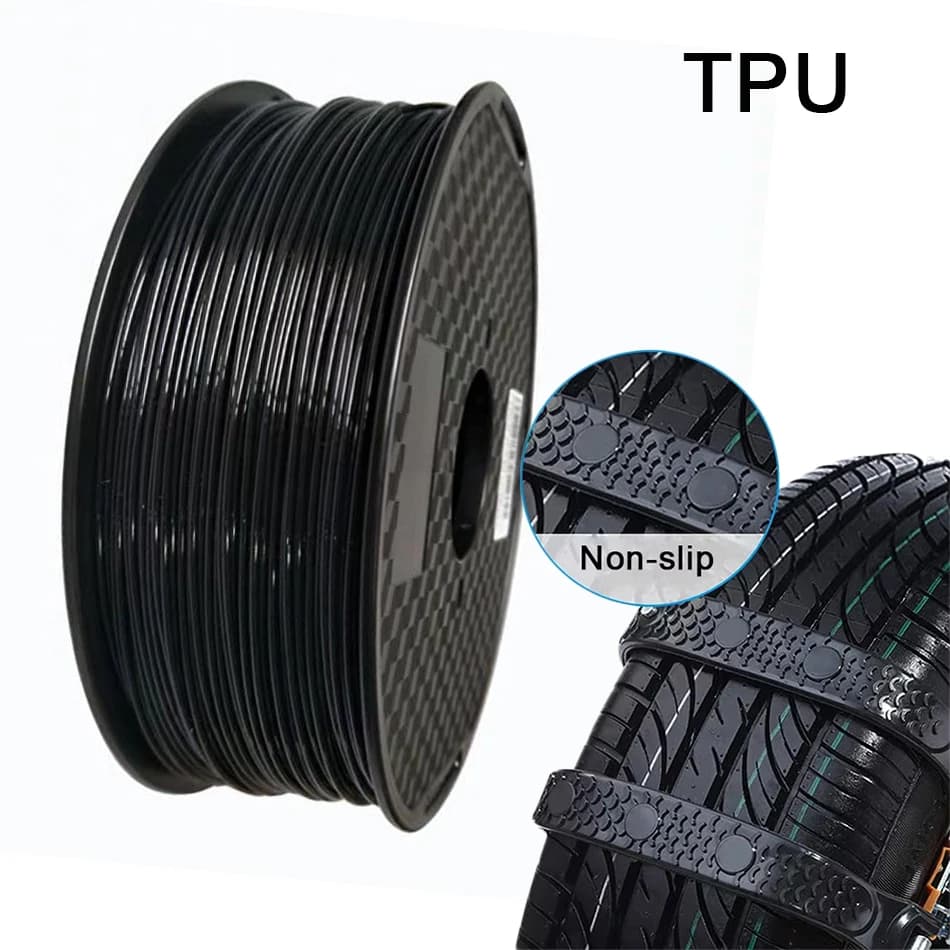 Black TPU Filament Flexible Material 3D Printers 100g-250g Soft Extruder Filaments Non-toxic