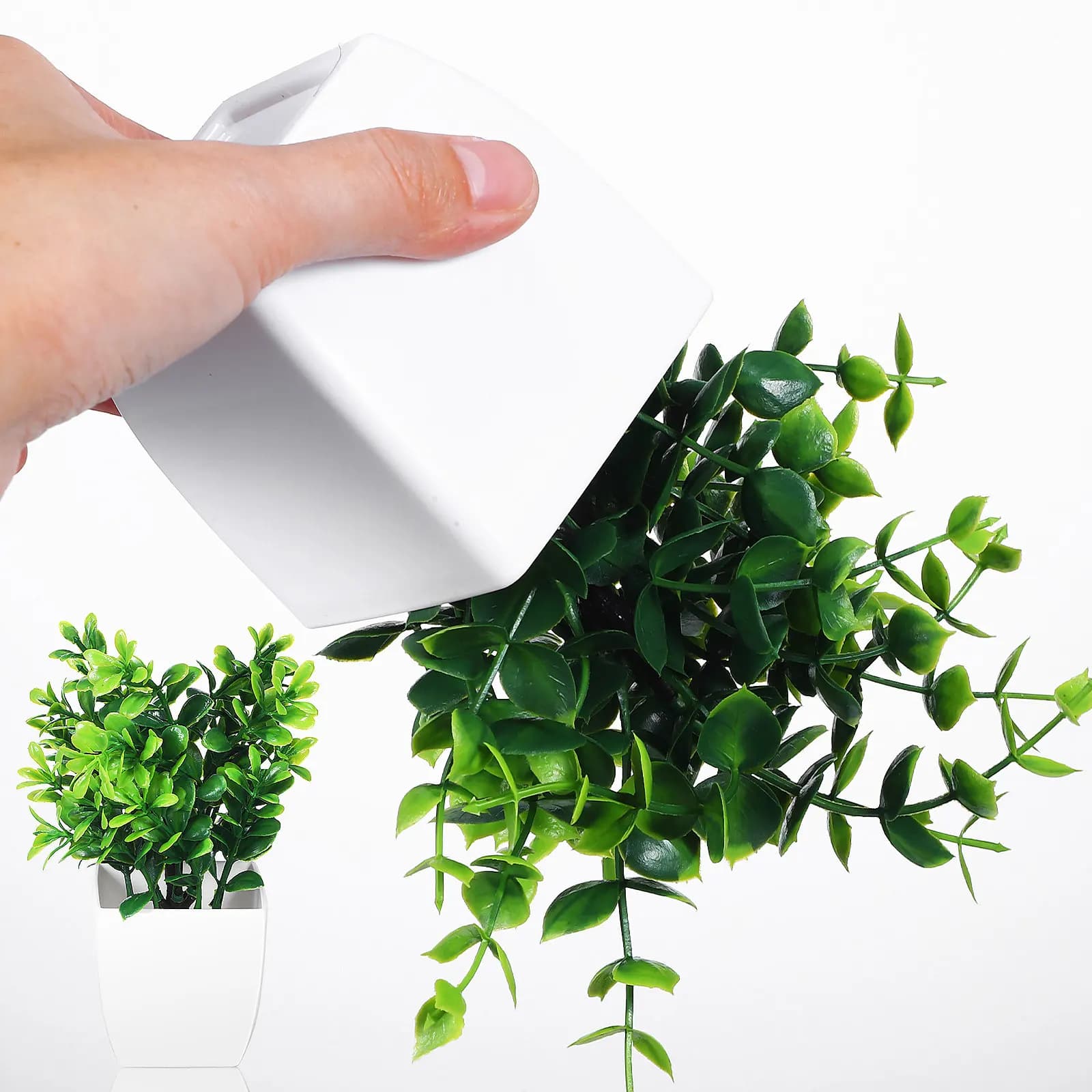 Set di 4 Piante Artificiali Realistiche in Vaso, Decorazione Verde per Interni, Ufficio, Camera da Letto, Piante Finte in Vaso, Decorazioni Verdi