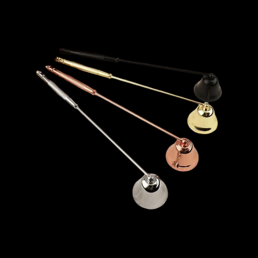 Estintore per candele in acciaio inossidabile Copertura a forma di campana Tappo per candela antiscivolo Spegnimento per stoppino con manico lungo Spegnimento fiamma per candele