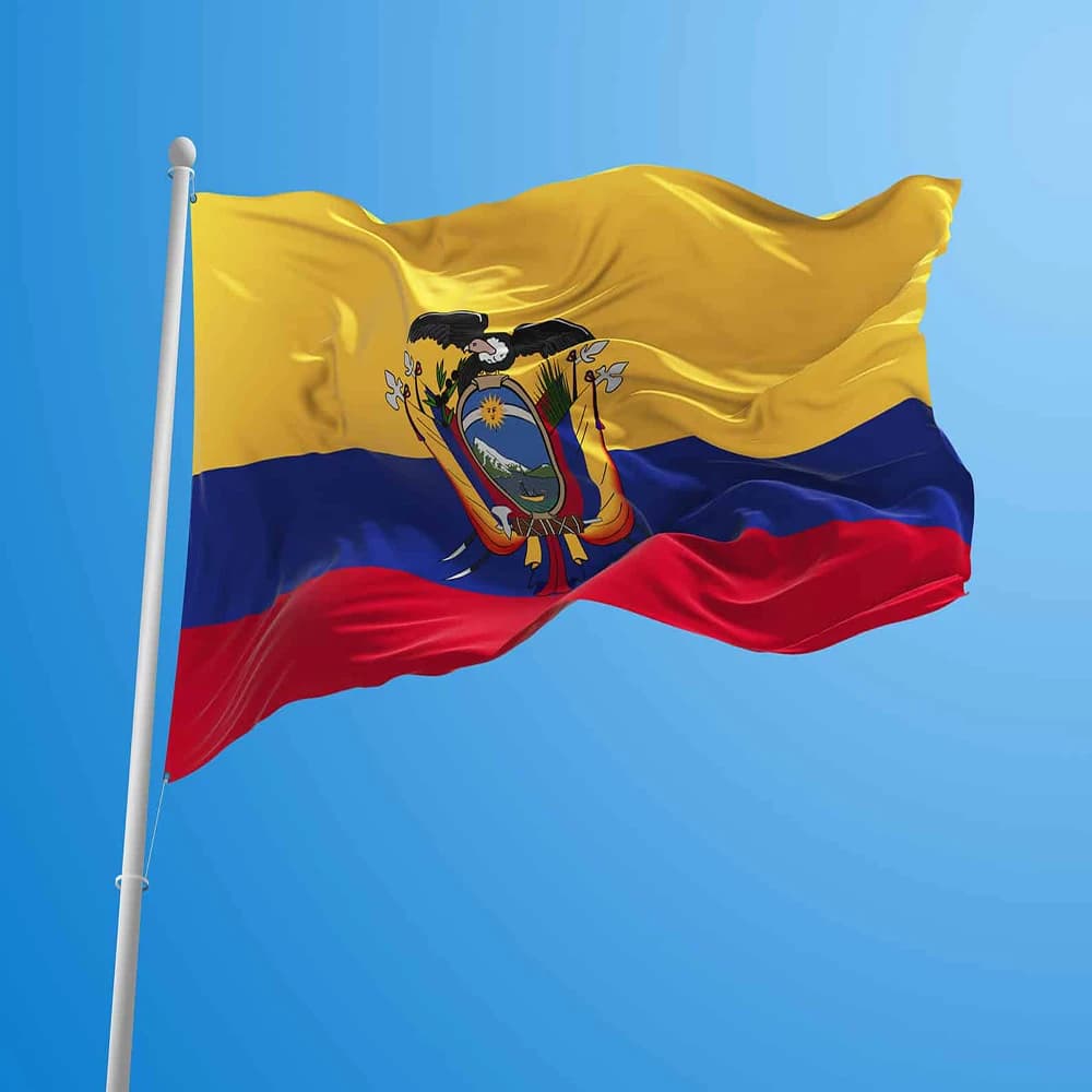 Bandiera Ecuador 90x150 cm Bandiera da calcio Super Poly Bandiera in poliestere per interni ed esterni