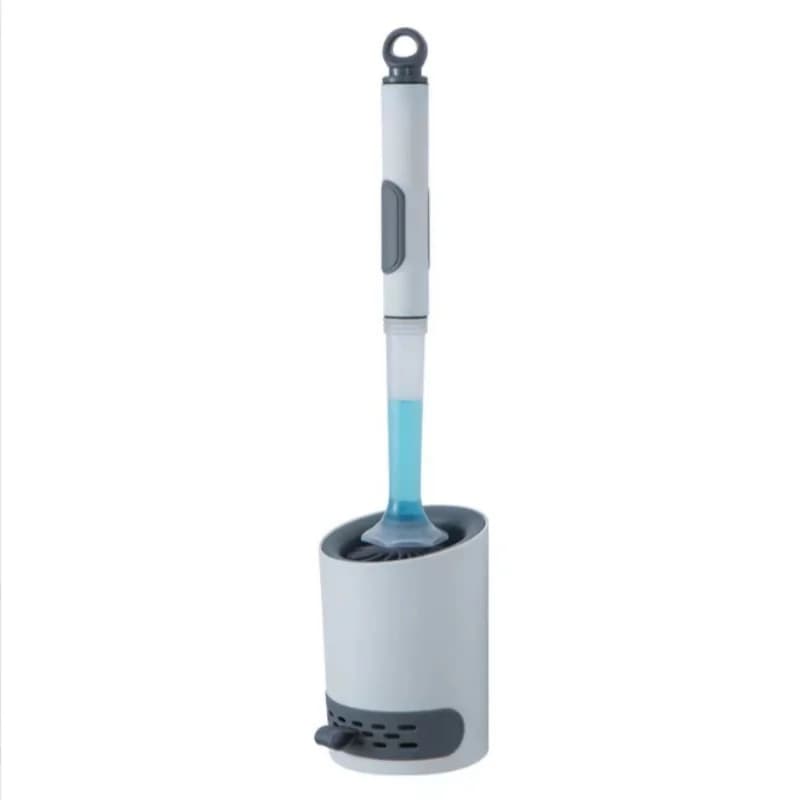 Long Handle Bathroom Toilet Brush Holder Set, Durable Bristles Bathroom Cleaning Brush with Stable Storage Base for Household Sa