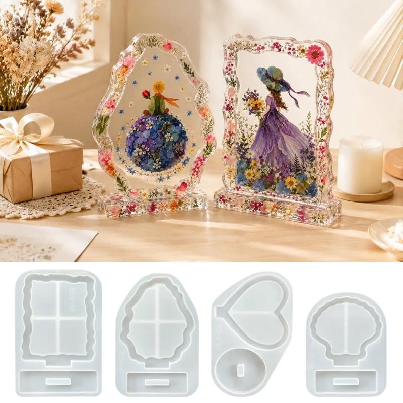 Heart Photo Display Frame Silicone Mold DIY Handmade Oval Square Shell Crystal Epoxy Resin Craft Casting Molds Home Decor Gift