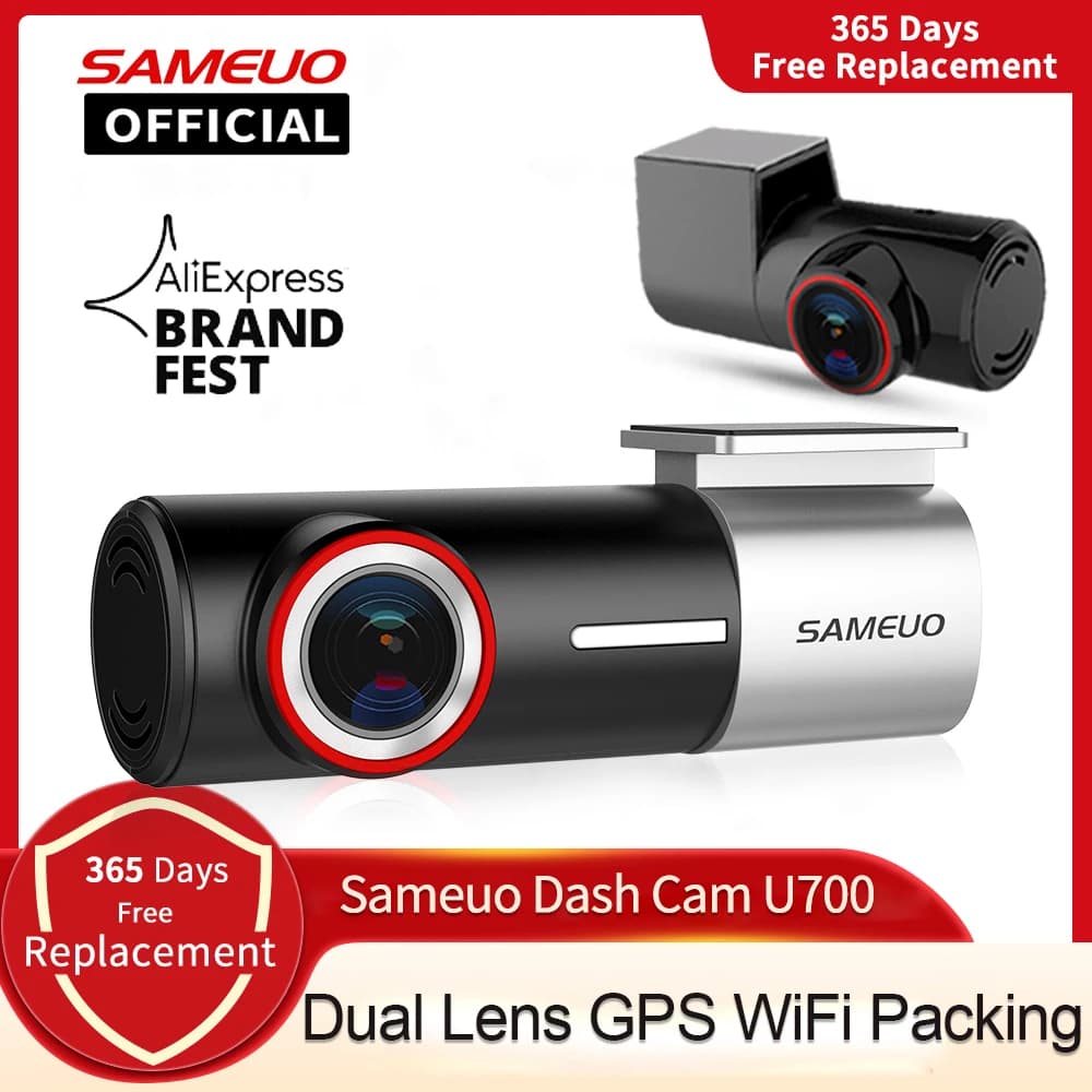 SAMEUO U700 Dash Cam Videocamera anteriore e posteriore Registratore QHD 1944P DVR per auto con 2 cam dashcam Videoregistratore WiFi Monitor di parcheggio 24 ore