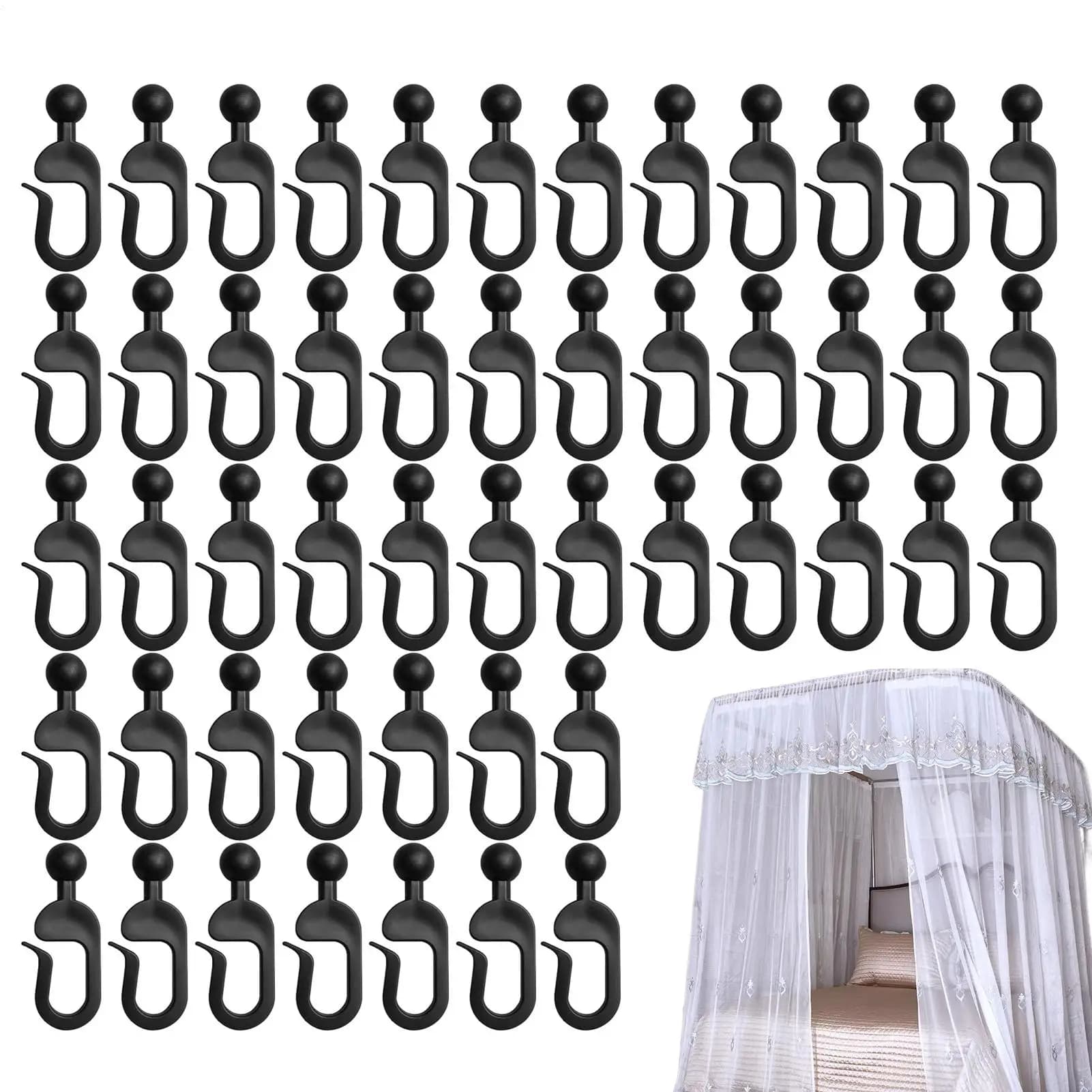 Ganci per drappeggio gazebo 50 pezzi Ganci per rete Anelli per drappeggio per pergola multiuso Ganci antiruggine per piante da recinzione per interni ed esterni