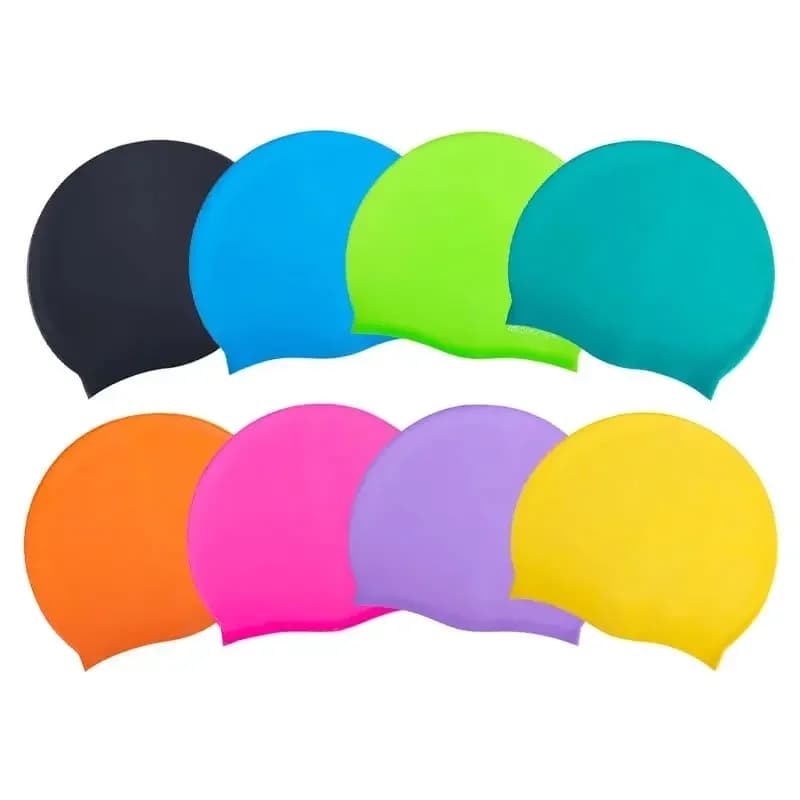 Silicone Waterproof Swim Cap for Men Women Adult Children Pool Head Swimwear Swimwear Elastic Mats 2025