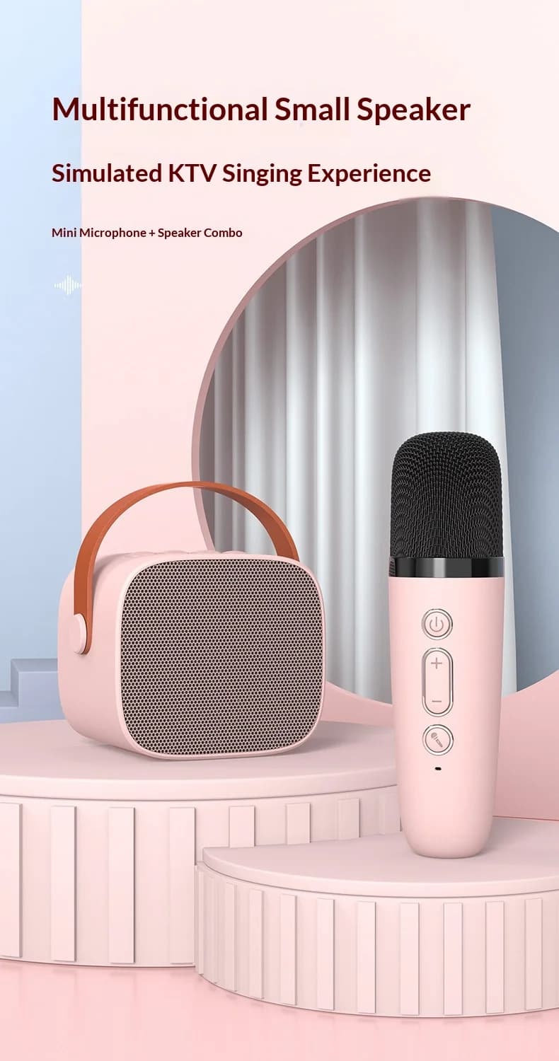 Altoparlante Bluetooth Wireless LeBo con 2 Microfoni, Macchina per Karaoke Portatile per Casa e Esterni, Audio Integrato