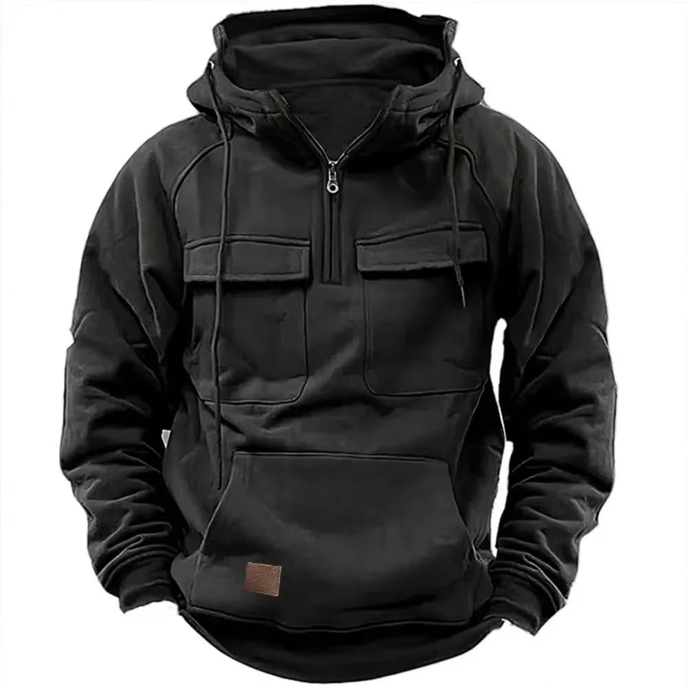Gifts Felpa con cappuccio da uomo Felpa con cappuccio tinta unita Maglione multitasche sportivo per giovani