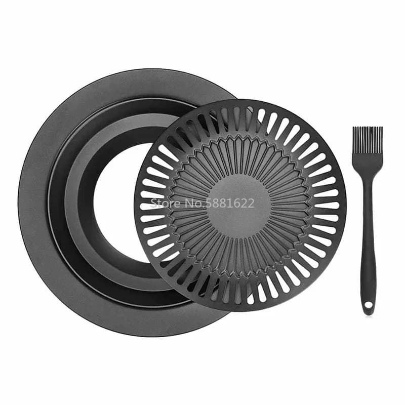 Grill BBQ Portable Korean Without Smoking - Set of Tools for Cooking and Roasting on Home Gas Stove for a Healthy Kitchen