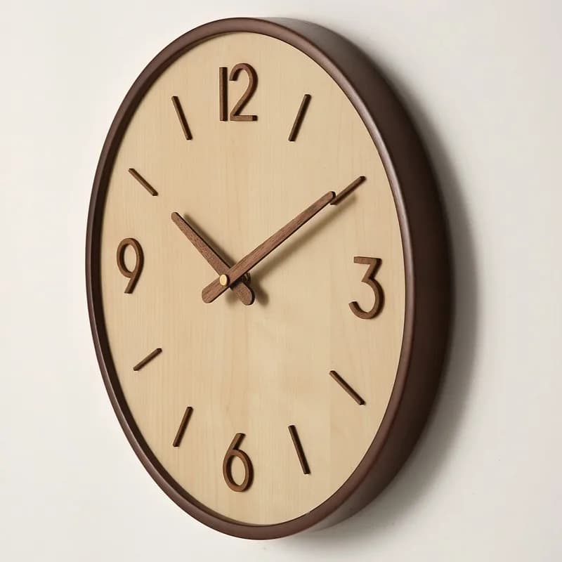 Orologi da parete moderni in legno artistico silenzioso Orologi da camera da letto semplici con venature del legno Accessori per la casa multifunzionali di lusso per ingresso