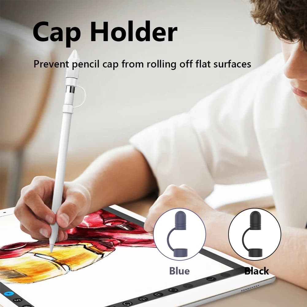 3pcs/Set Replacement Pencil Cap Protective Sleeve Cover Compatible for Pencil Pen Nib Tip Stylus Accessories