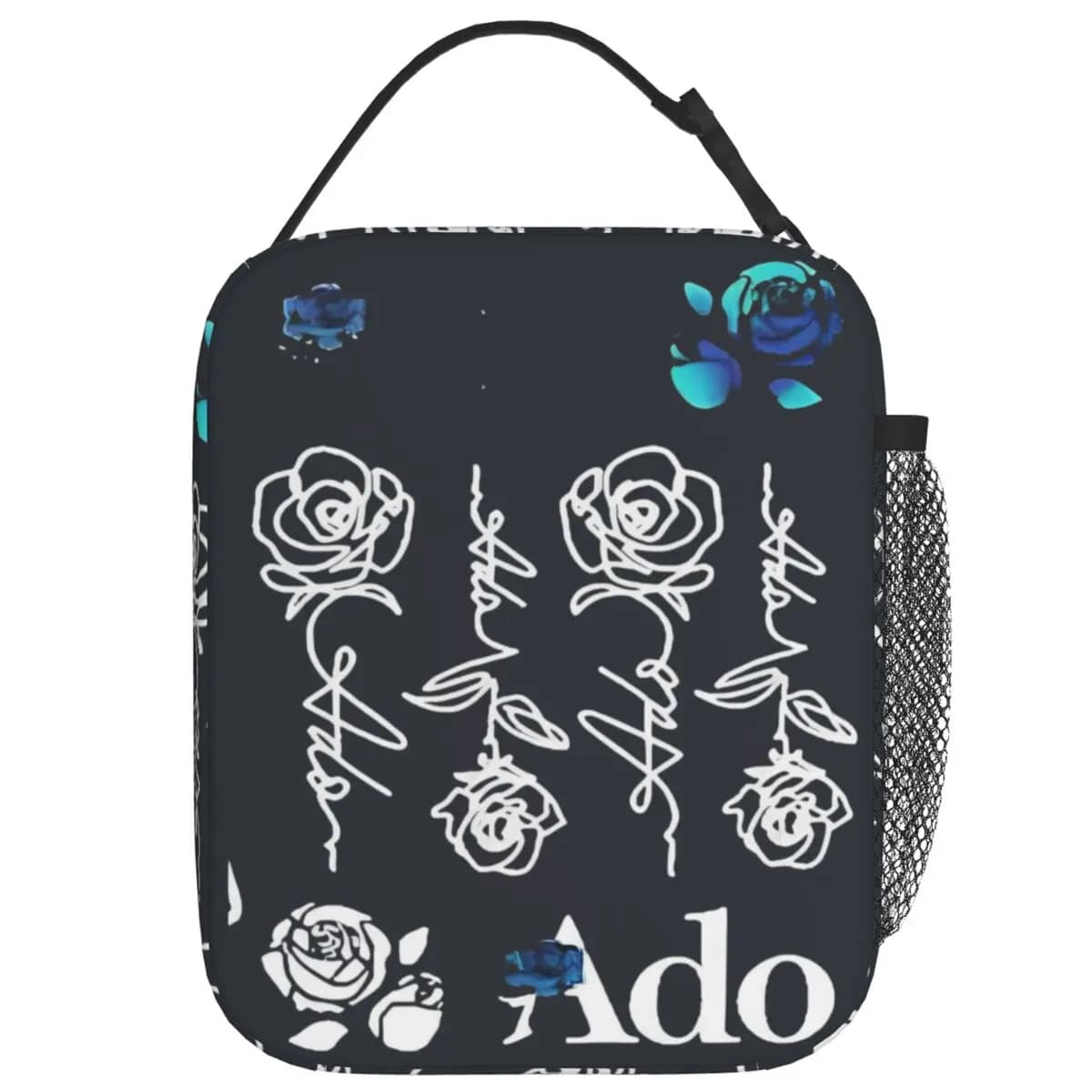 Ado World Tour 2025 Borsa per il pranzo alla moda Hibana Blue Flower Lunch Box per le donne Borsa termica con cerniera Borse per il pranzo termiche personalizzate