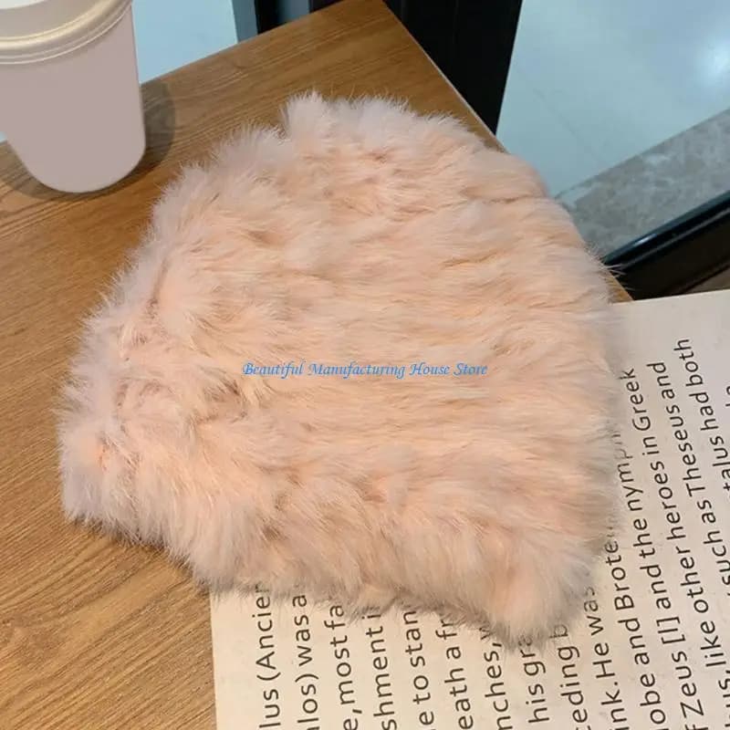 E56A Hat Vintage Warm Hat Plush Ear for Protection Female Fall Wint