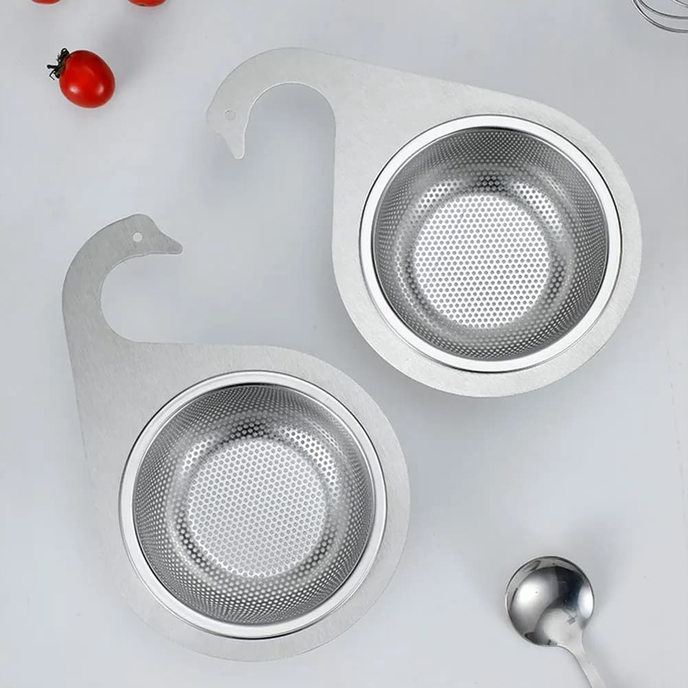 1/2 Pezzi Cestello Filtro per Lavello in Acciaio Inossidabile, Separazione Solidi/Liquidi, Raccoglitore di Rifiuti per Filtro di Scarti da Cucina