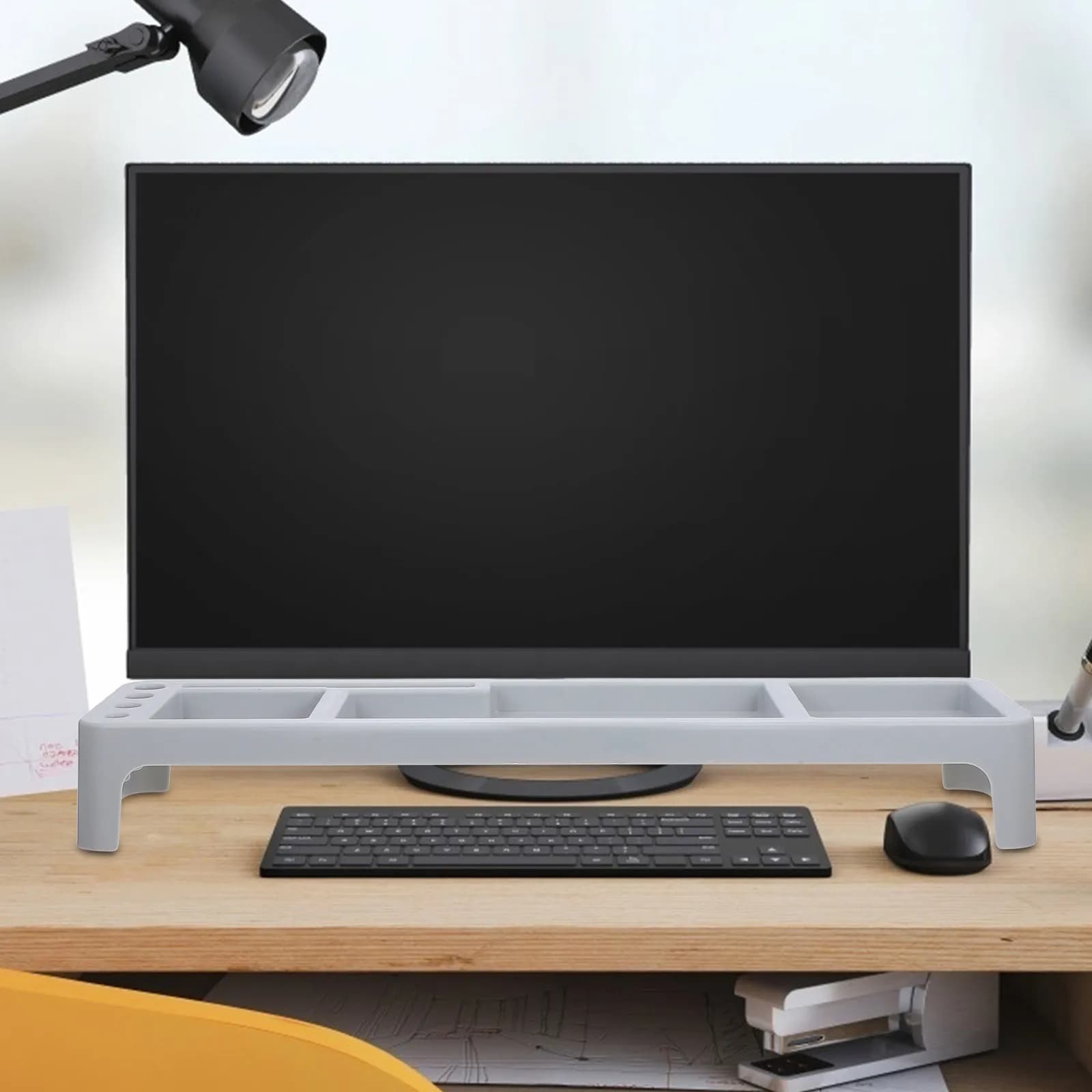 Detachable Monitor Riser Stand Desktop Organizer Ergonomic Computer Screen Riser Office Storage Shelf Laptop Holder Desk Storage