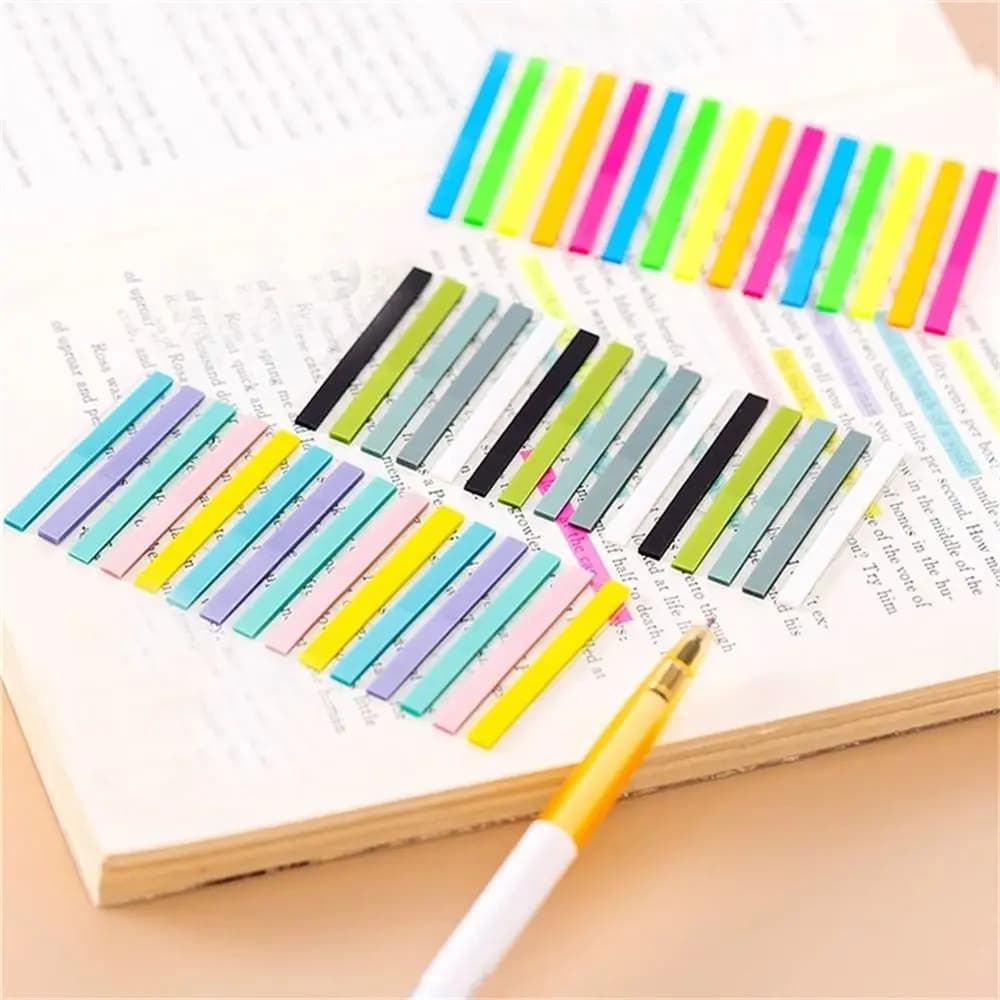 Segnalibri Adesivi Fluorescenti per Studenti, Etichette Indice, Note Adesive per Evidenziare Durante la Lettura