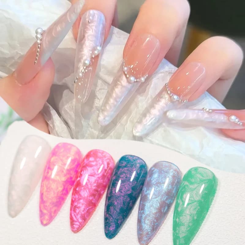 Auroras Shell Thread Gel Smalto per unghie Sirena Pearl Shell Gel Semipermanente Soak Off Gel UV Smalto Forniture per unghie Design Fai da te