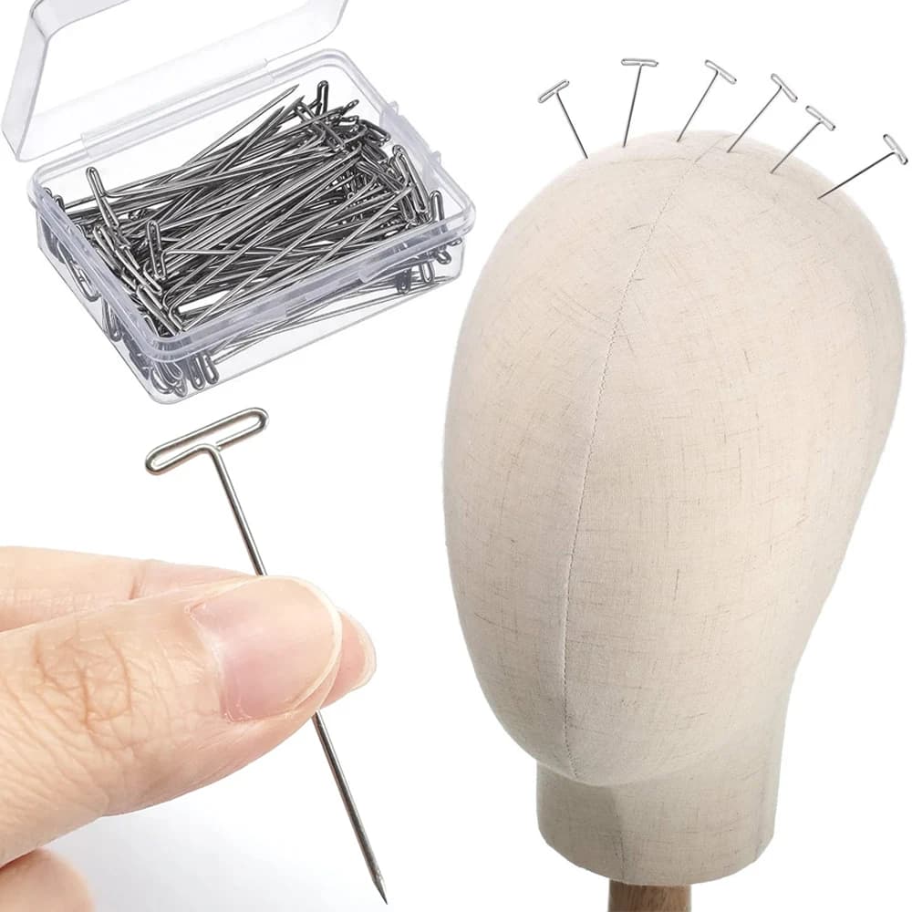 Aghi per pin a T Parrucca per realizzare perni a T per bloccare perni a T per maglieria Ago per posizionamento cucito in acciaio inossidabile 100 pezzi 38/51MM