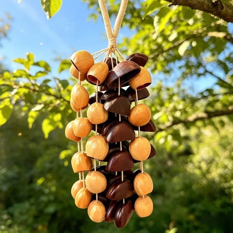 Meditation Wind Chimes Natural Fruit Shell Bells Yoga Relax Sound Healing Decoration Chimes Handmade Mindfulness Hand Bell
