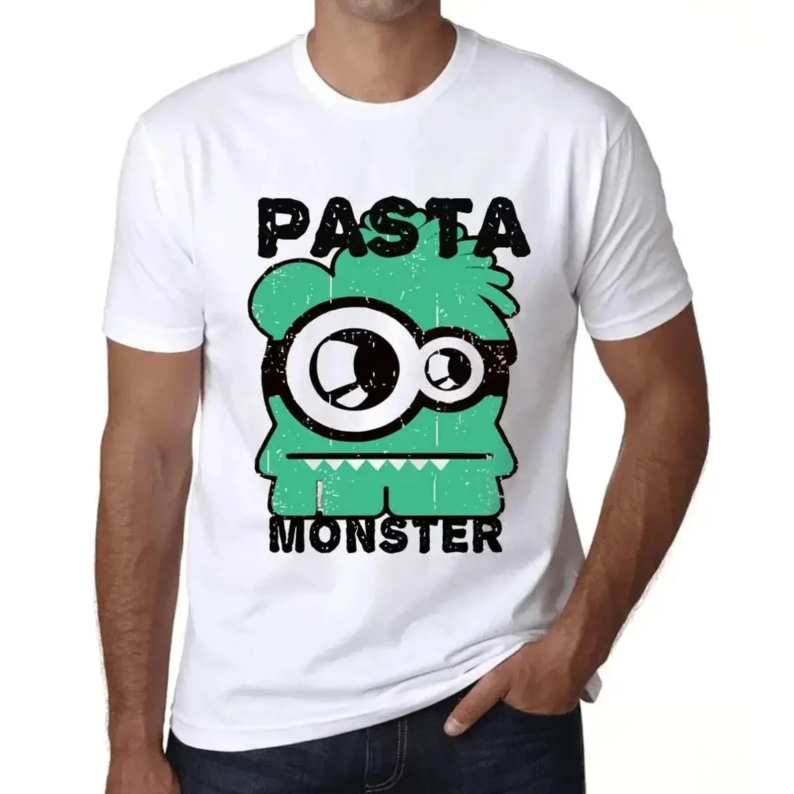 Men's T Shirt Pasta Monster Eco Friendly Limited Edition vintage Washed Versatile Stylish Stretched Unisex graphic Slightly