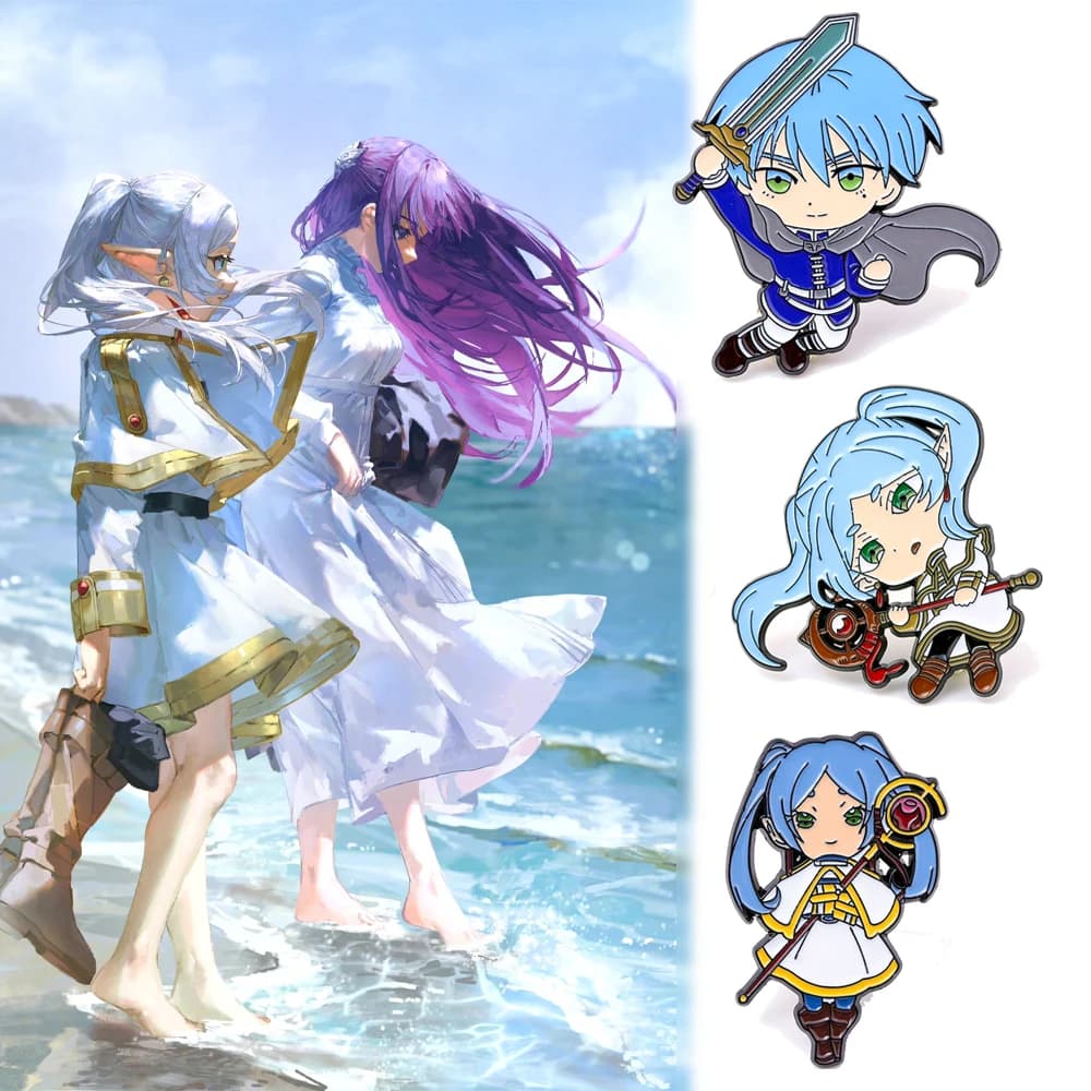 Anime Frieren: Beyond Journey's End Spilla Carino Frieren Himmel Spille Ventole Puntelli Cosplay Uomo Donna Zaino Gioielli Regalo
