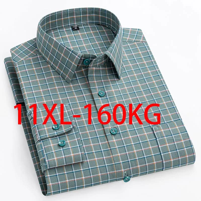 Nuova camicia Oxford in cotone 100% a maniche lunghe da uomo extra large 11XL 10XL Stiratura gratuita facile manutenzione Business social casual manica corta