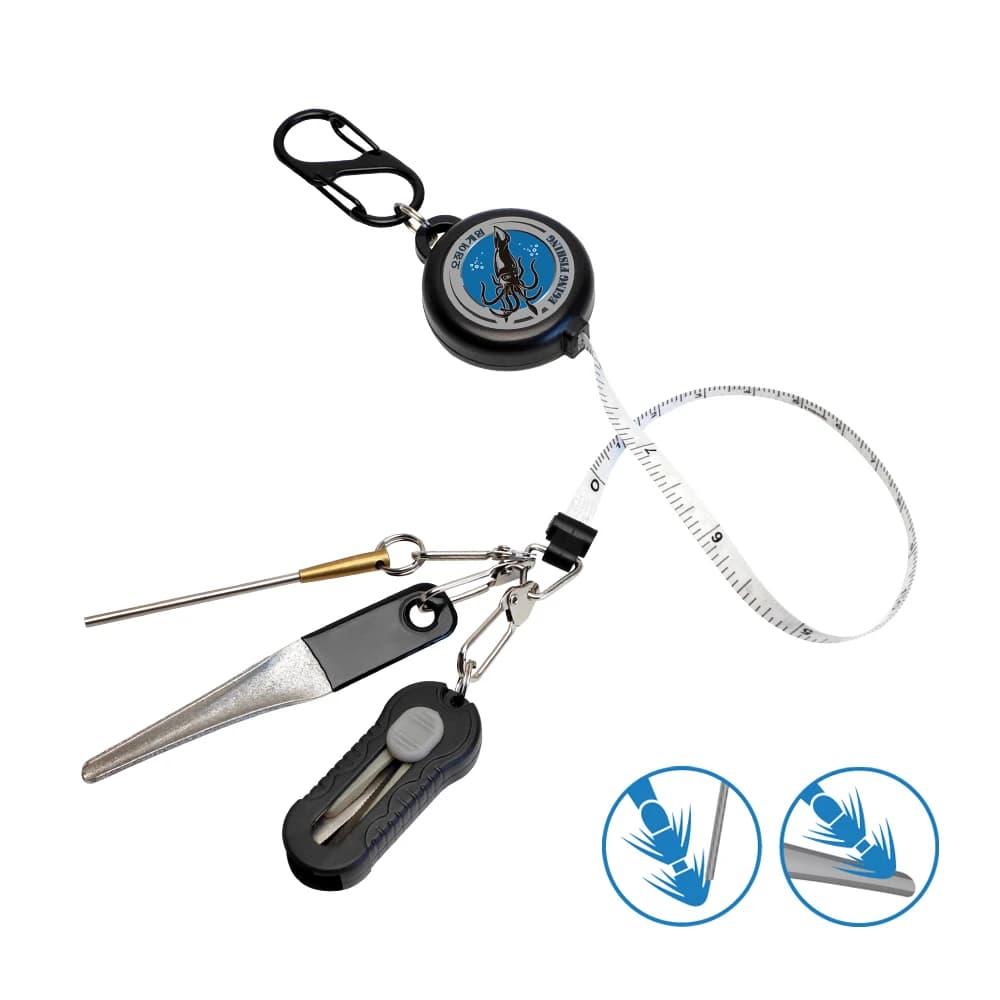 Nuovo Set di 3 Accessori Multifunzionali per la Pesca: Forbici, Tagliafilo, Estrattore di Ami, Portatile con Misuratore, Attrezzi da Pesca per Esterni