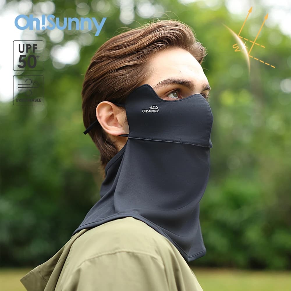 Ohsunny maschere da ciclismo sciarpa di protezione solare anti-uv UPF2000 + protezione solare per collo esteso parasole copertura per il viso per esterni Unisex