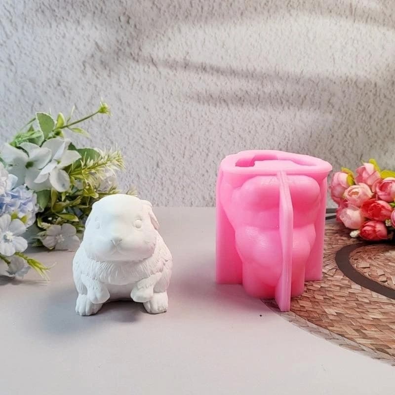 X22D 3D Rabbits Molds Casting Molds Plasters Molds Animal Silicone Mould Epoxy Resin Molds Ornament Molds Castings Molds