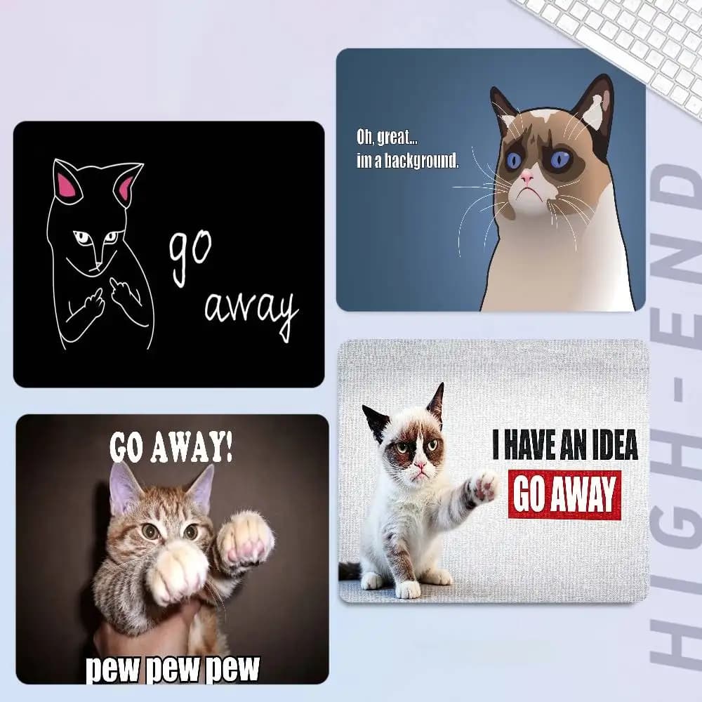 Playful Go Away Mouse Pad 25X29 Tappetini da tavolo quadrati piccoli per computer, ufficio, gioco, tappetini in gomma antiscivolo, tappetini da scrivania