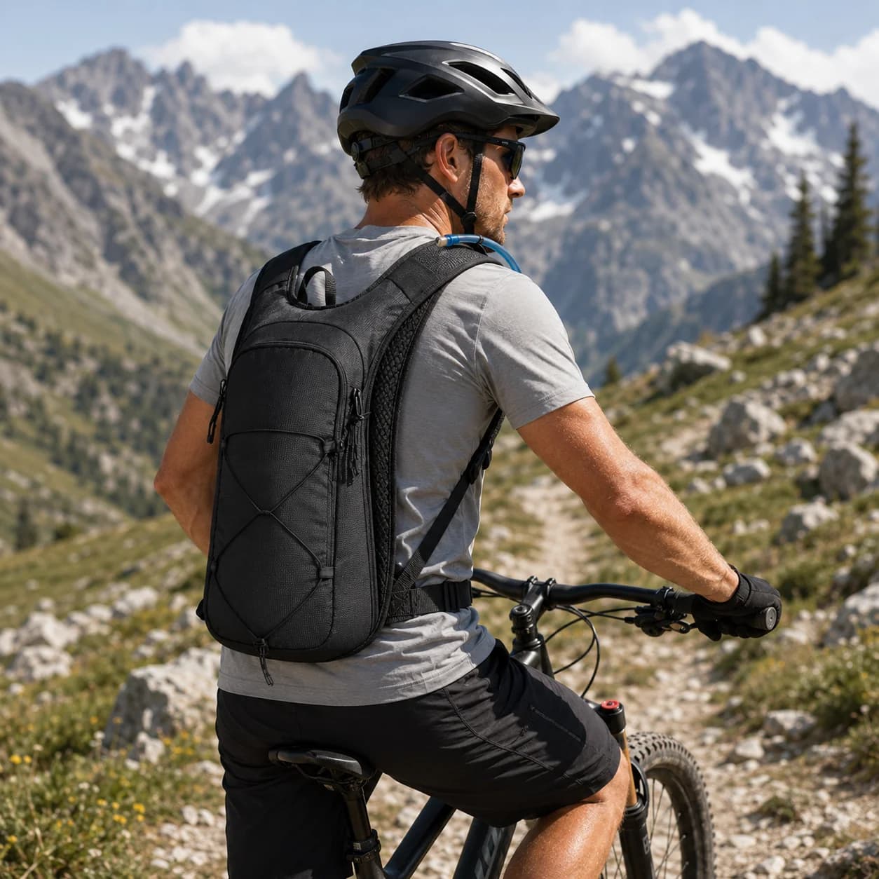 Breathable Outdoor Hydration Backpack Water Bladder Pack Trekking Pole Holder For Men Women Hiking Cycling Running Camping Gift
