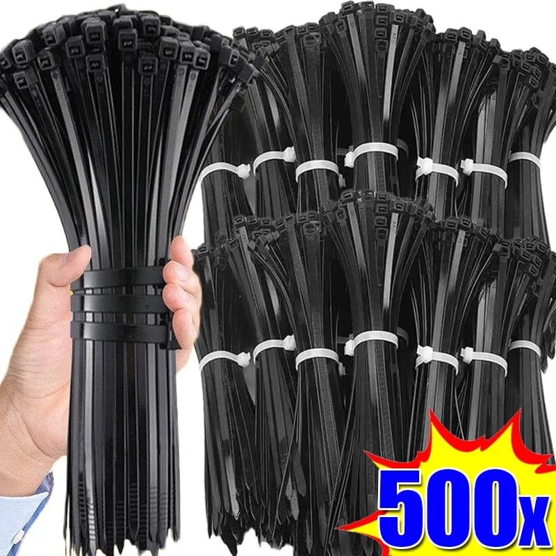 500/100 pezzi fascette per cavi in nylon di plastica fascette per cavi autobloccanti cinghie cavi regolabili anello di fissaggio fascetta per cavi per ufficio a casa
