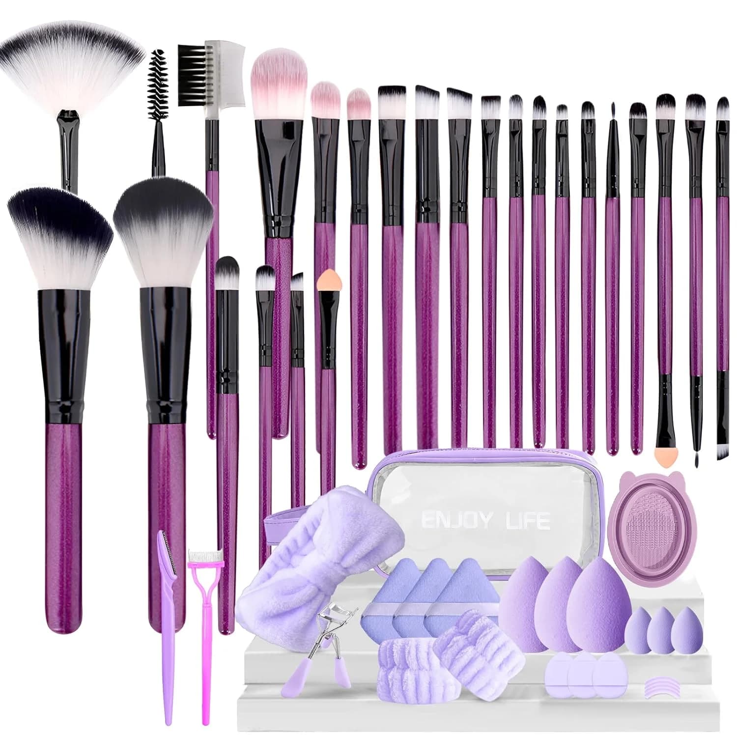Set di pennelli per trucco professionale da 20 pezzi Kit di bellezza per pennello per fard eyeliner sintetico premium per fondotinta evidenziatore correttore