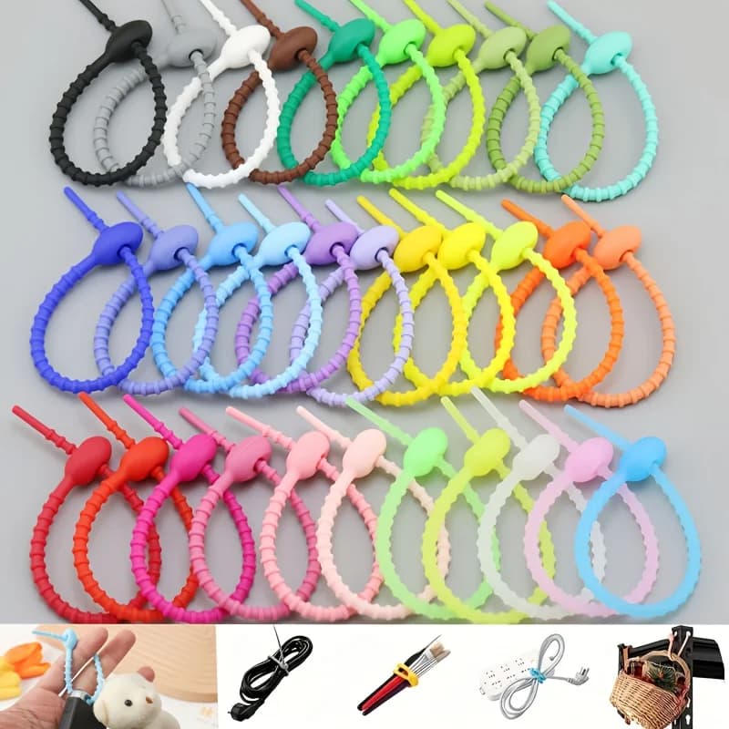 5/10/20 Pezzi Organizzatori per Cavi in Silicone da 13MM, Flessibili e Multifunzionali, Fascette per Gestione Cavi per Auricolari