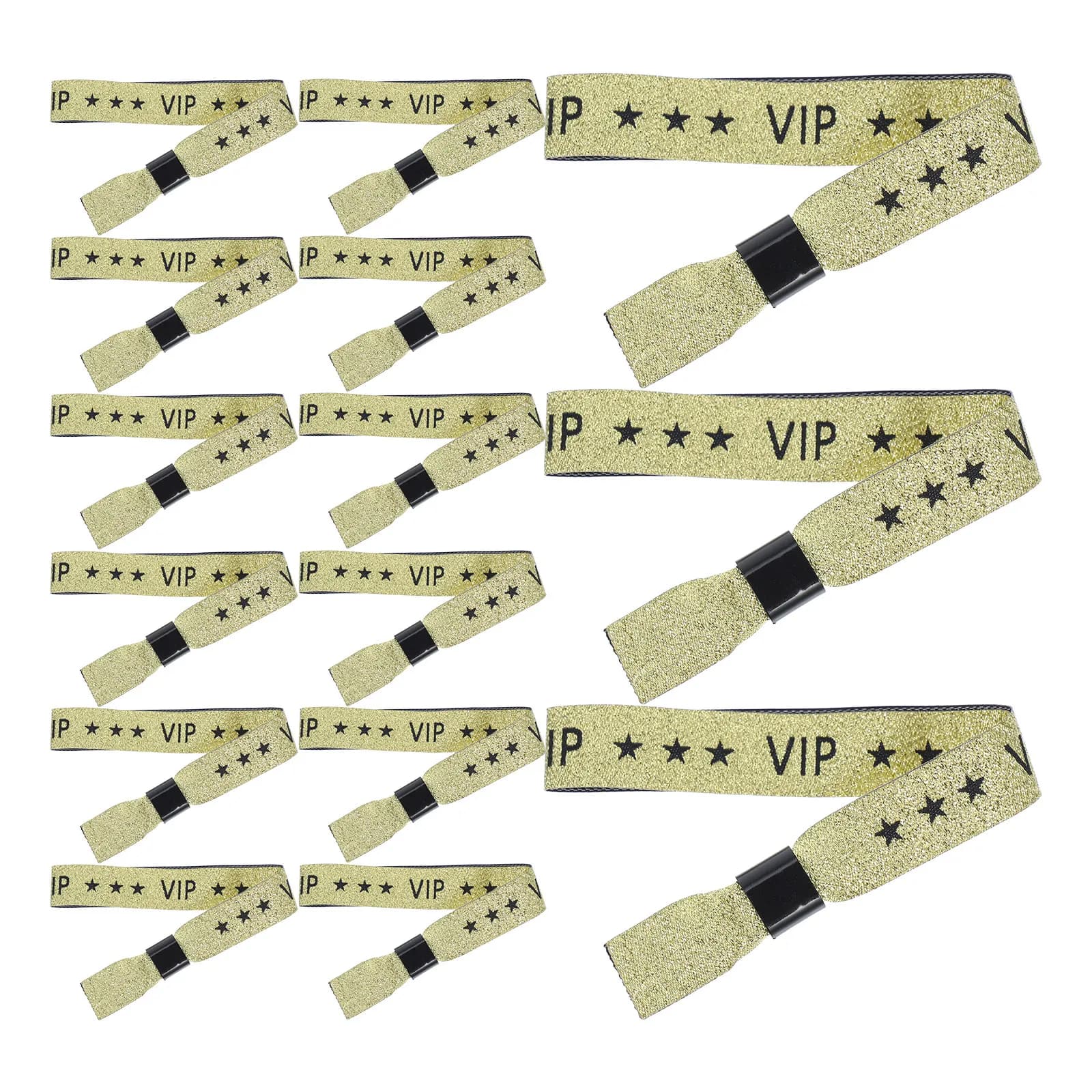20 Braccialetti per Feste in Tessuto Dorato, Braccialetti Monouso per Eventi VIP, Identificazione Ospiti, Braccialetti per Concerti