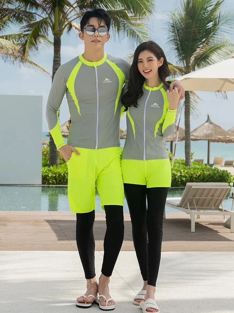 Sub Mute with Solar Protection, Long Sleeves and Long Pants, for Snorkeling and Surf, Fast Drying Separate Design, for Couple