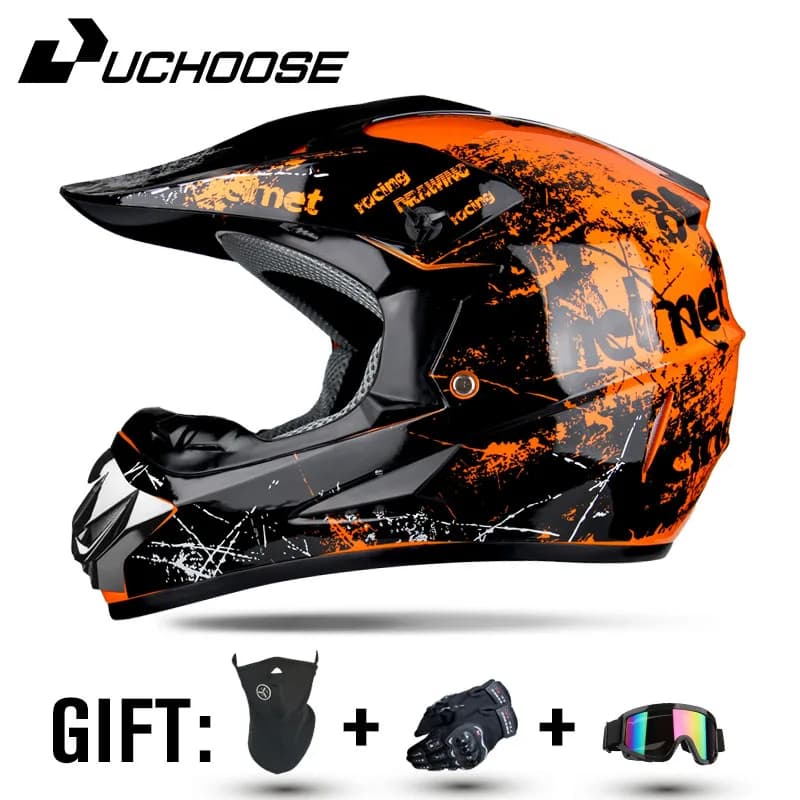 Regalo gratuito per adulti bambini casco fuoristrada professionale casco moto Downhill DOT Racing moto casco motore