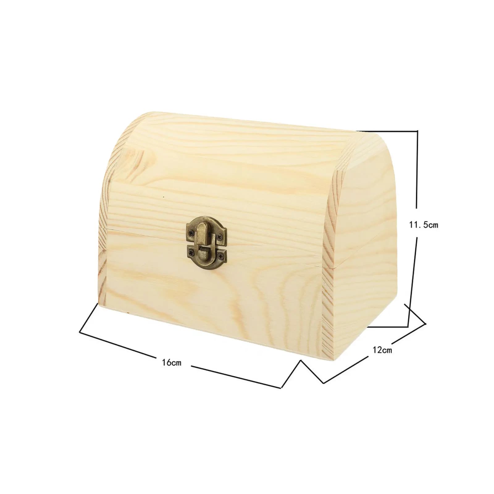 Pine Wood Arched Hinged Storage Box for Crafting and Personalizing Designed for Keeping Treasured Items and Small Storage Needs