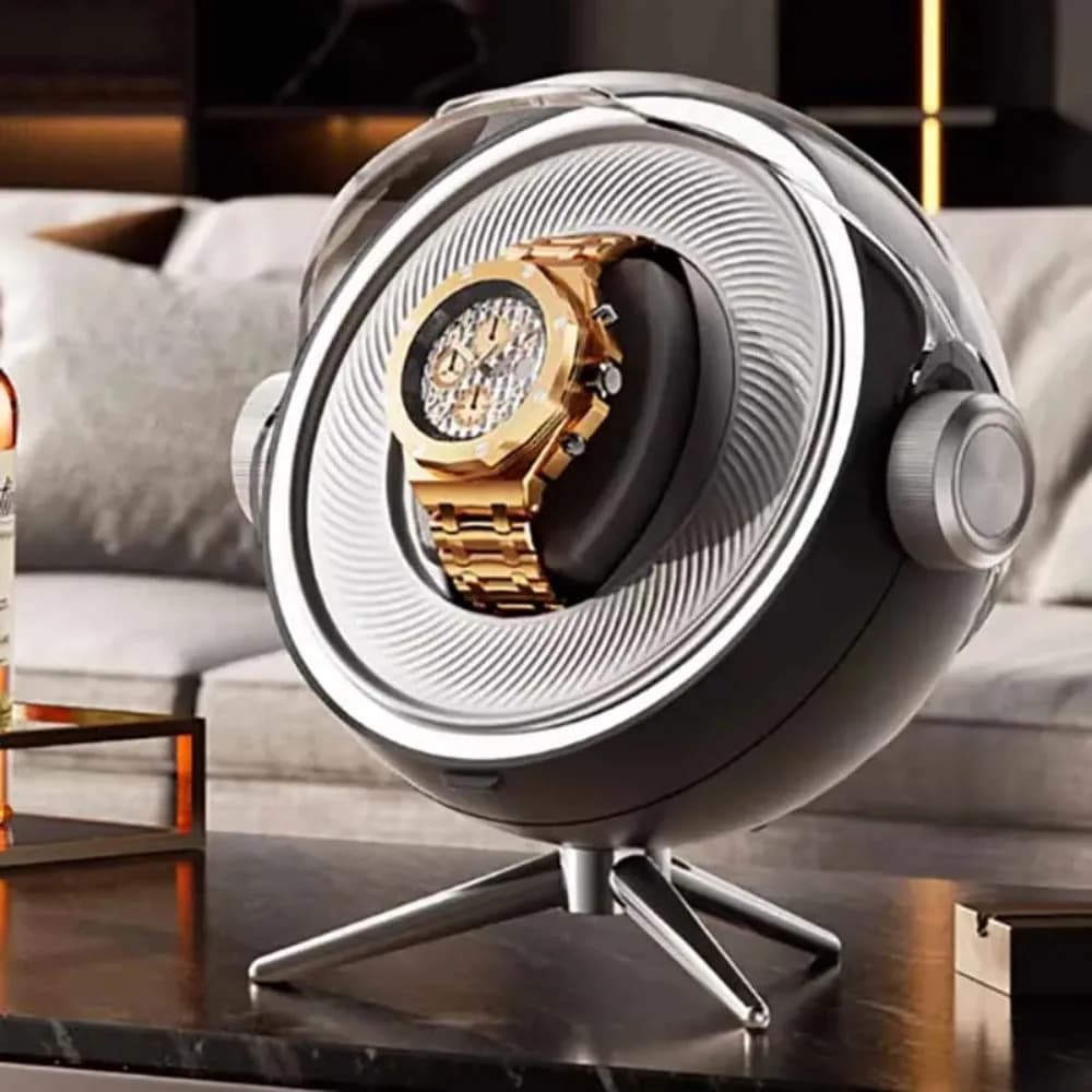 Avvolgitore Automatico di Lusso per Orologi con Zero Magnetismo, Silenzioso, con LED, per Uso Domestico, Scatola Porta Orologi Meccanici da Comodino